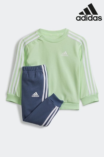 adidas Blue/Grey Kids Sportswear Essentials 3-Stripes Jogger Set (N39940) | £28