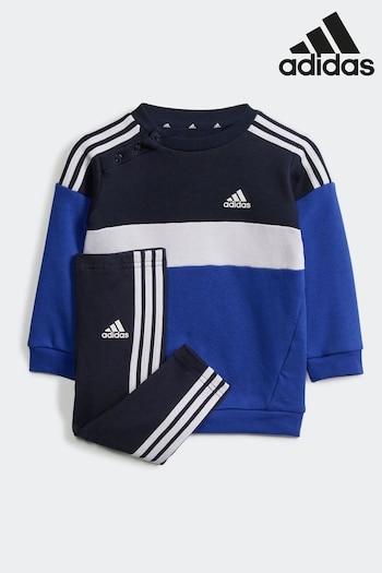 adidas Black Sportswear Spring Tiberio 3-Stripes Colourblock Kids Tracksuit (N39946) | £33