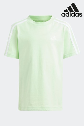 adidas Green Sportswear Essentials 3-Stripes Cotton T-Shirt (N39949) | £12