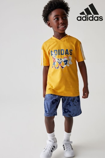 adidas Orange/Navy Sportswear Adidas X Disney Mickey Mouse T-Shirt Set (N39950) | £35