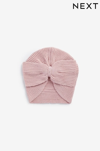 Modern Pink Baby Knitted Turban Hat (0mths-3yrs) (N39969) | £6