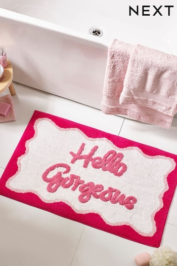 Pink Hello Gorgeous Bath Mat (N40002) | £18