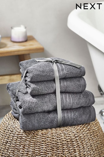 Charcoal Grey 4 Piece 100% Cotton Towel Bale (N40006) | £18