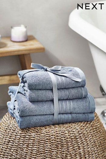 Blue 4 Piece 100% Cotton Towel Bale (N40008) | £18
