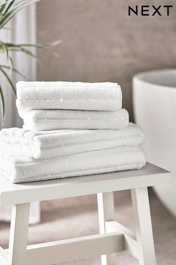 White Sparkle Rib Towel (N40009) | £10 - £20