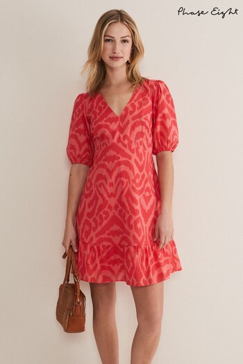 Phase Eight Pink Krystal Cotton Abstract Mini Dress (N40029) | £99