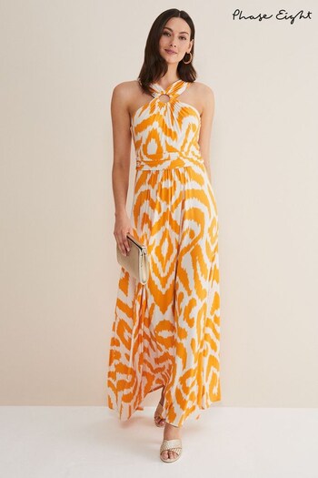 Phase Eight Orange Maude Printed Jersey Maxi Dress (N40033) | £119