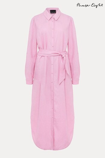 Phase Eight Pink Rosalina Pink Linen Shirt Dress (N40044) | £99