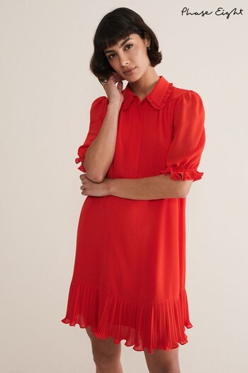 Phase Eight Red April Chiffon Mini Dress (N40049) | £119