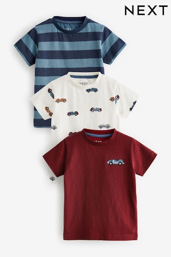 Red/Blue Cars Short Sleeve Character T-Shirts sleeve 3 Pack (3mths-7yrs) (N40088) | £14 - £18
