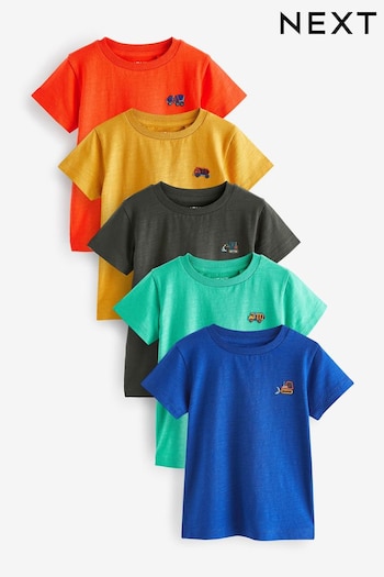 Red/Green 5 Pack Simple Short Sleeve T-Shirts valli (3mths-7yrs) (N40091) | £17.50 - £21.50