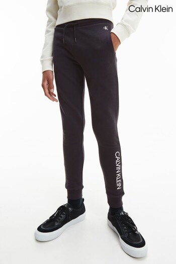 Calvin Klein Boys Institutional Logo Black Sweatpants (N40146) | £60