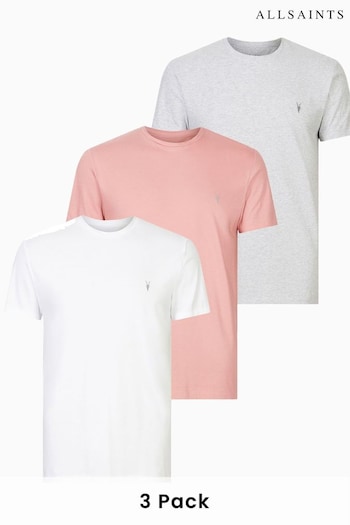 AllSaints Pink Tonic Short Sleeve Crew T-Shirts 3 Pack (N40168) | £89