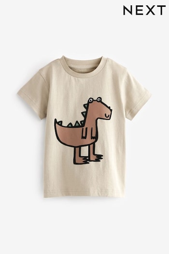 Neutral Dinosaur Short Sleeve Character T-Shirt (3mths-7yrs) (N40179) | £5 - £7