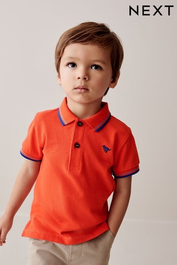 Red Short Sleeve Plain Polo embroidered Shirt (3mths-7yrs) (N40203) | £5 - £7