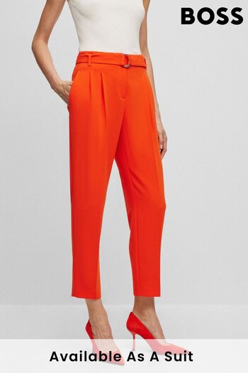 BOSS Orange Regular Fit Crease Resistant Japanese Crepe Cropped Trouser (N40238) | £199