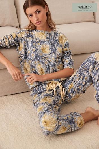 Morris & Co. Blue Floral Long Sleeve Pyjamas (N40288) | £32