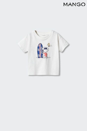 Mango Snoopy Printed White T-Shirt (N40311) | £15