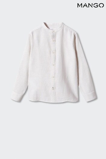 Mango Striped Brown Shirt (N40316) | £20