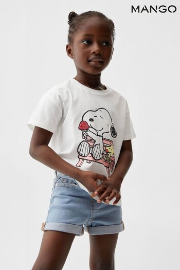Mango Snoopy Printed White T-Shirt (N40319) | £15