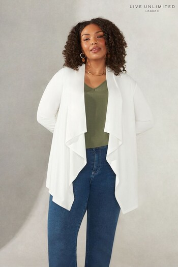 Live Unlimited Curve Waterfall Shorter Jersey White Cardigan (N40340) | £49
