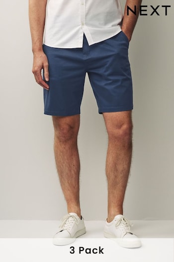Blue /Pink / Stone 3 Pack Straight Stretch Chino sunglasses Shorts (N40355) | £54
