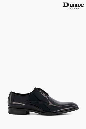 Dune London Stewart Patent Gibson Black Shoes (N40413) | £130