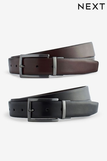 Black/Brown Reversible Leather Belt (N40426) | £18