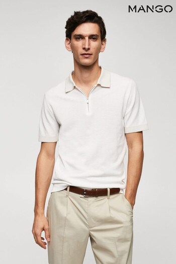 Mango White Polo Shirt (N40442) | £36