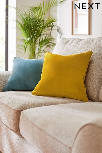 Chartreuse Yellow 45 x 45cm Soft Velour Cushion (N40488) | £8