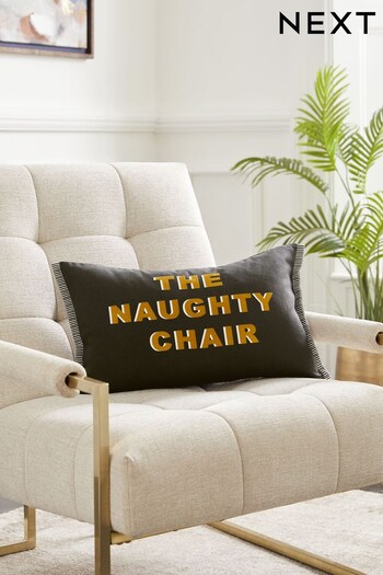 Black Naughty Chair Flock Cushion (N40496) | £16