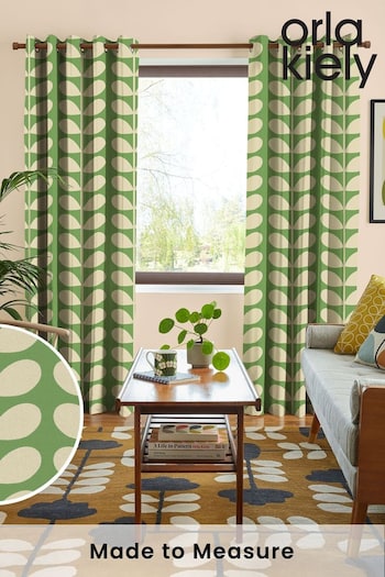 Orla Kiely Green Jumbo Solid Stem Made to Measure Curtains (N40517) | £91