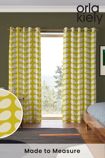 Orla Kiely Yellow Jumbo Solid Stem Made to Measure Curtains (N40519) | £91