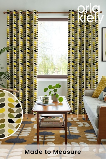 Orla Kiely Yellow Multi Stem Made to Measure Curtains (N40521) | £91