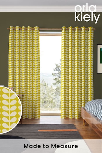 Orla Kiely Yellow Solid Stem Made to Measure Curtains (N40534) | £91