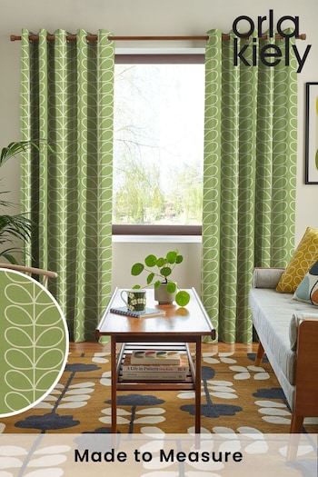 Orla Kiely Chalky Green Jumbo Linear Stem Made to Measure Curtains (N40540) | £91