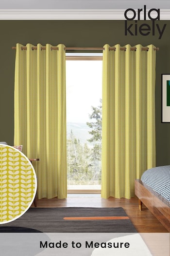 Orla Kiely Yellow Tiny Stem Made to Measure Curtains (N40544) | £91