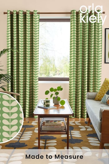 Orla Kiely Green Solid Stem Made to Measure Curtains (N40546) | £91