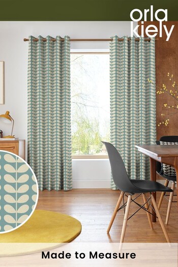Orla Kiely Duckegg Solid Stem Made to Measure Curtains (N40559) | £91
