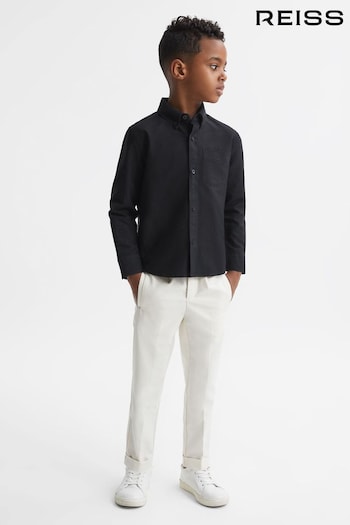 Reiss Black Greenwich Junior Slim Fit Button-Down Oxford Shirt (N40582) | £28