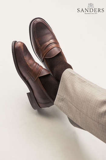 Brown Sanders for Next Leather Penny Loafers (N40603) | £220