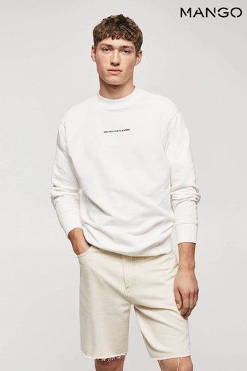 Mango Cotton Blend Printed White	 Sweatshirt (N40621) | £50