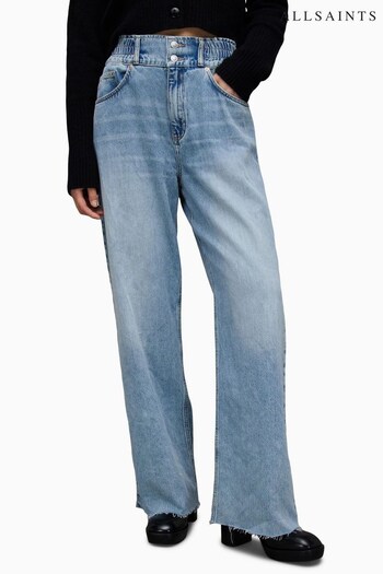 AllSaints Blue Hailey Wide Leg Jeans (N40644) | £129