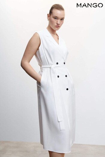 Mango Midi Vest White Dress (N40680) | £60