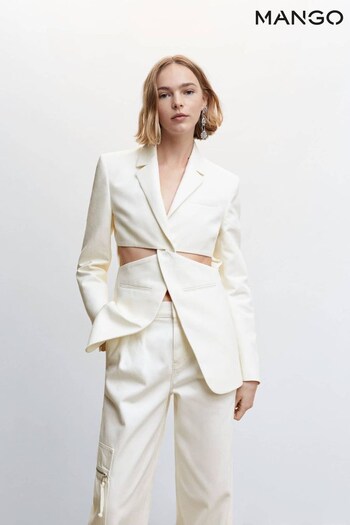 Mango Cream Cut-Out Structured Jacket (N40694) | £120