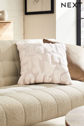 White Valencia Velvet Square Cushion (N40810) | £24