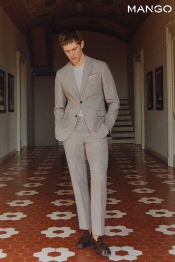 Mango Grey 100% Linen Suit: Trousers (N40899) | £40