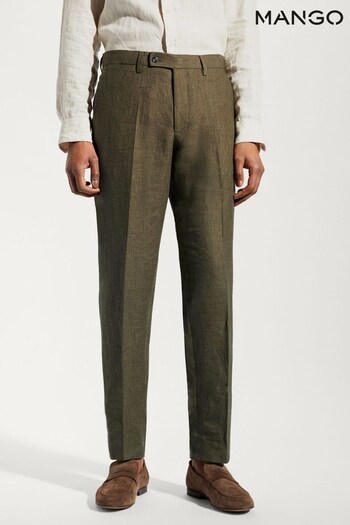 Mango Green 100% Linen Suit: Trousers (N40901) | £80