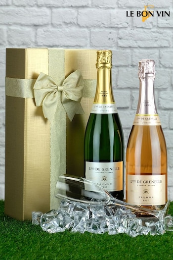 Le Bon Vin Brut and Rose Sparkling Saumur Wine Du Gift Boxed (N40920) | £44