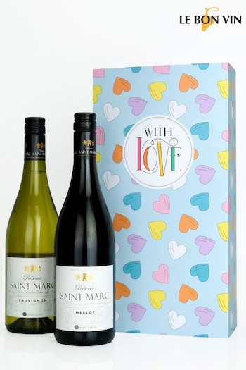 Le Bon Vin With Love French Red & White Wine Gift Boxed (N40922) | £34